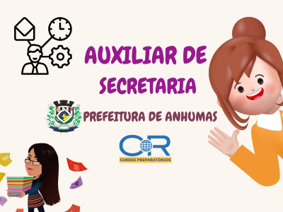 Aposila para Auxiliar de Secretaria - Prefeitura de Anhumas